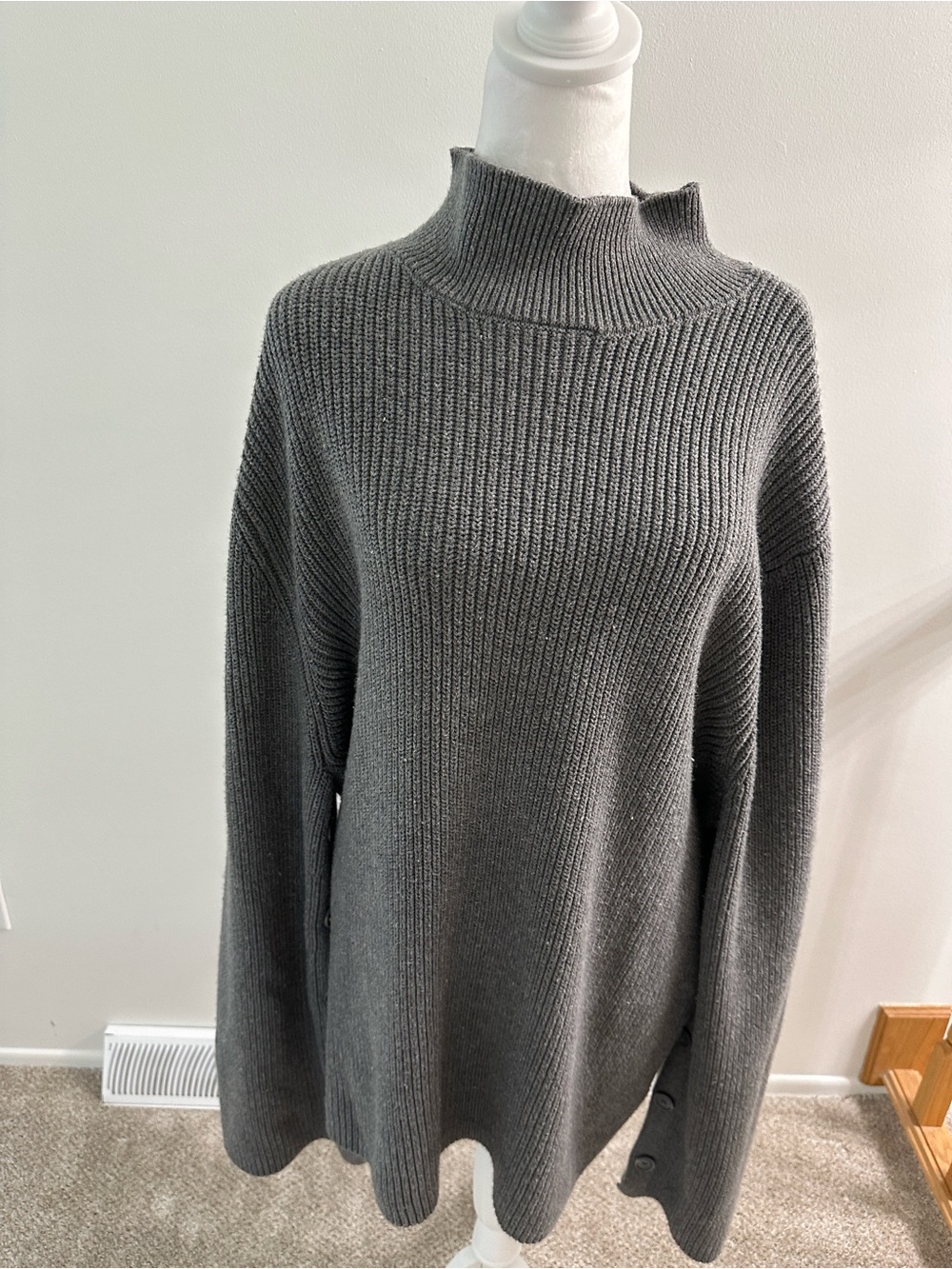 Men’s Royalty by Maluma Charcoal Ribbed Mock Neck Sweater  size xxl